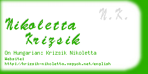 nikoletta krizsik business card